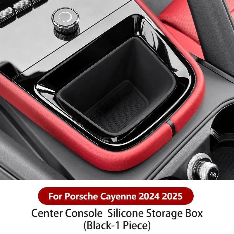 For Porsche Cayenne 2024 -2026 Silicone Car Cup Holder Center Console Organizer Anti Spill- Drink Holder Insert Auto Accessories