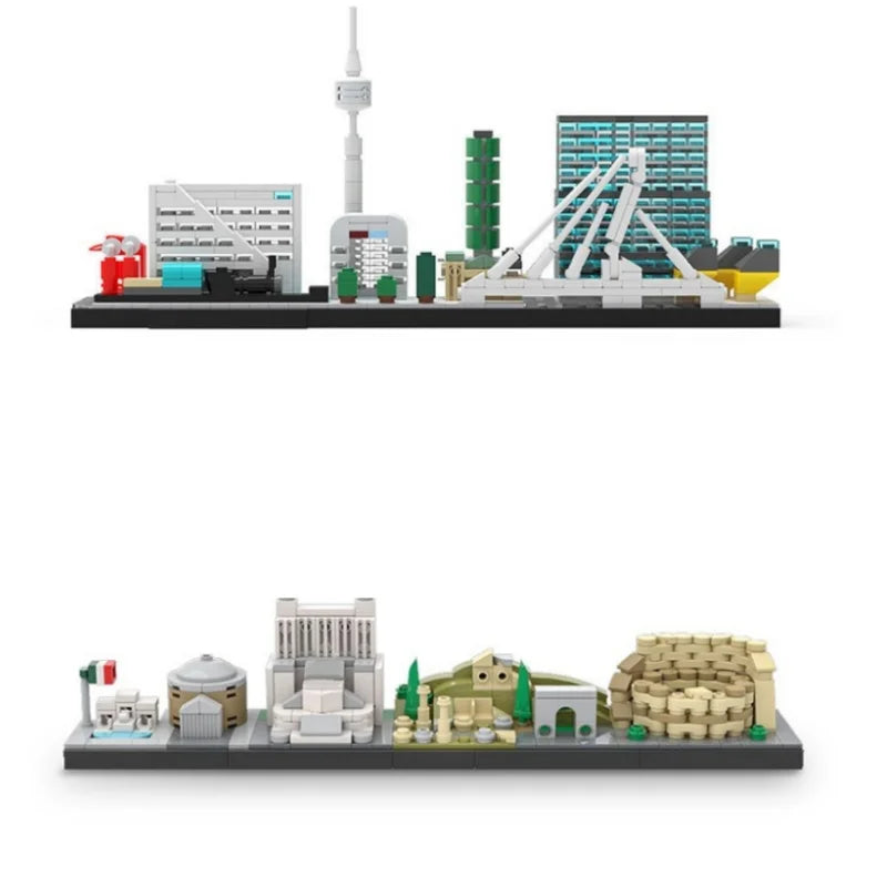 2024 New Hot City Movie Skyline Bricks Pisa Rome Rotterdam Cambridge Education Architecture Building Blocks Fans Birthday Toys