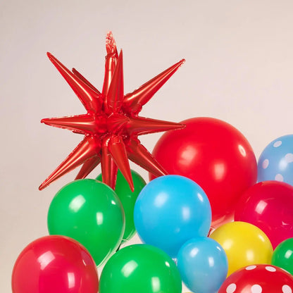 Red Blue Green Yellow Cloud Mushroom Star Balloons Arch Kit for Cartoon Video Game Super Bros Birthday Inspired Party Decoration