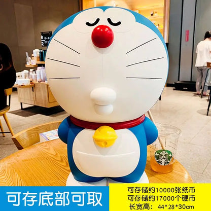 Large Size Doraemon Action Figures Toys Anime Kawaii Piggy Bank Pvc Figurines Decoration Model Toy Statue Decor Birthday Gifts