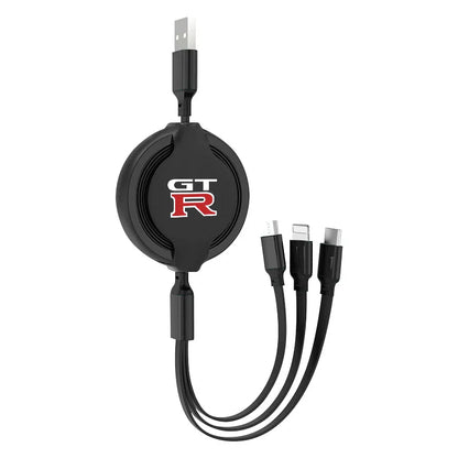 Car Mounted Telescopic Three In One Mobile Phone Charger Car Accessories For Nissan GTR C210 R30 GTS-R R33 R34 GT-R R35 Nismo