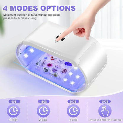 Portable Foldable UV Resin Light 48W Double-Sided Irradiation | Adjustable Time Large Size Fast Curing Lamp for Resin Art