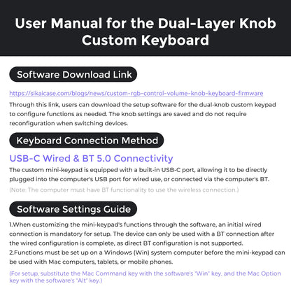 Dual-Layer Knob Wireless Custom Keyboard RGB Custom Control Volume Knob Multimedia Office Craphic Video Audio Editing Artwork