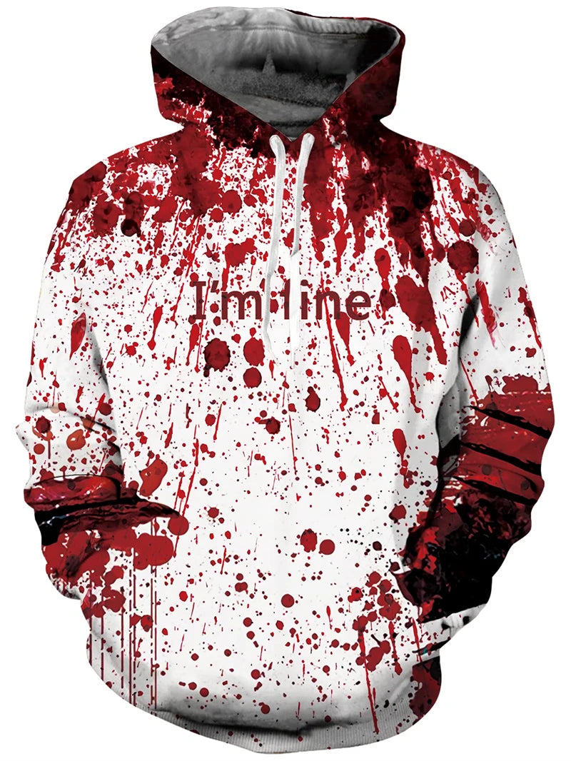 New Printed Unisex Hoodies Novelty Print 3D Patternv Hooded Pullover Sweatshirt With Pocket Hoodie Streetwear Loose Comfortable