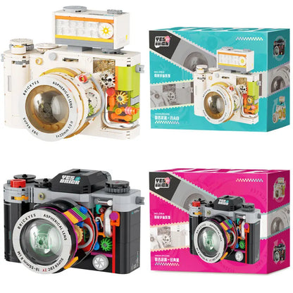 Creative Building Blocks Mechanical Universe Retro Camera Assembled Handmade Toys Model Ornaments DIY Educational Leisure Toys