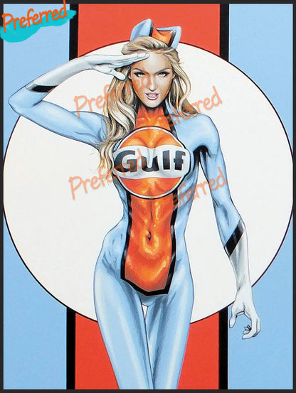 Gulf Gas Engine Oil Gulf with Flag Vinyl Decal Sticker Waterproof Tonkin Gulf Yacht Club Sticker Decal Racing Pinup Art