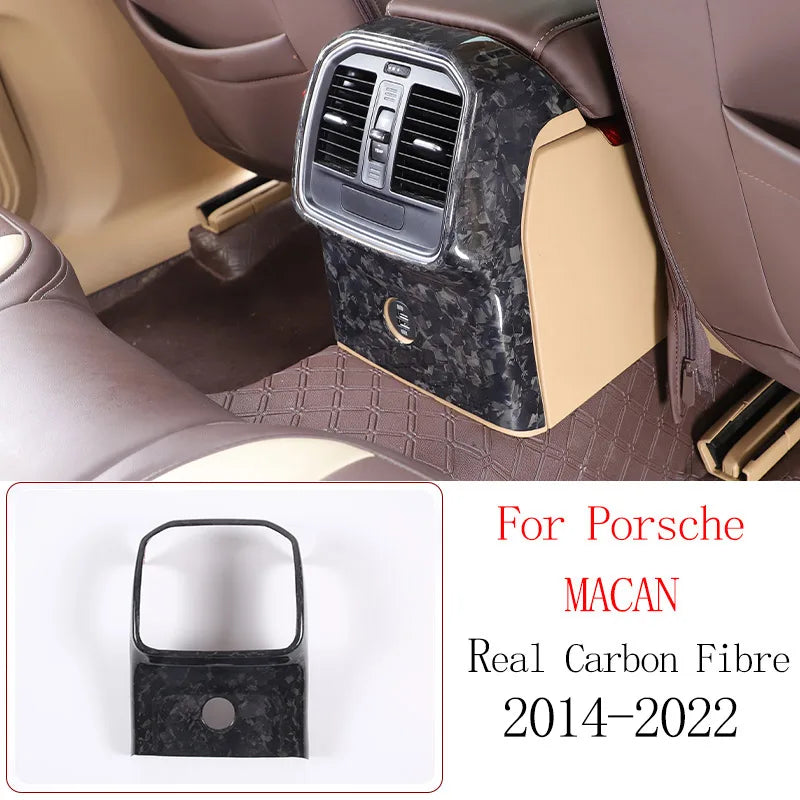 Real Carbon Fiber For Porsche Macan 2014-2020 Inner Door Central Control Gear Panel Cover Door Sill Trim Stickers Accessories