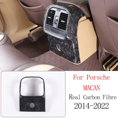 Real Carbon Fiber For Porsche Macan 2014-2020 Inner Door Central Control Gear Panel Cover Door Sill Trim Stickers Accessories