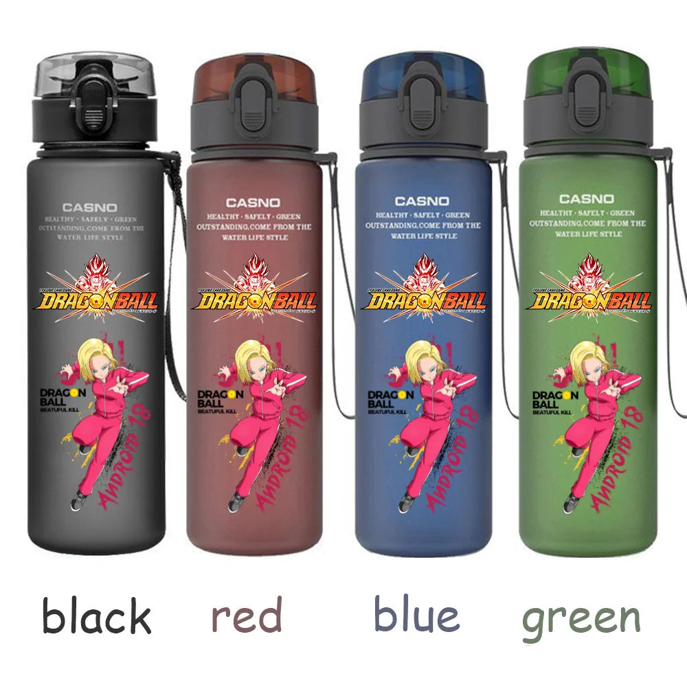 560ML Dragon Ball Water Cup Children Portable Plastic Goku Vegeta Bulma Cartoon Outdoor Large Capacity Sport Water Bottle Gift
