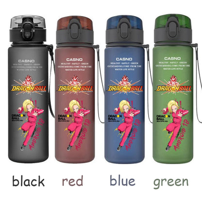 560ML Dragon Ball Water Cup Children Portable Plastic Goku Vegeta Bulma Cartoon Outdoor Large Capacity Sport Water Bottle Gift