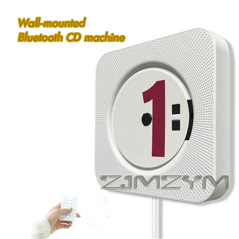 CD Player Bluetooth Speaker LED Screen Wall Mounted Music Player FM Radio 3.5mm Stereo CD /MP3 Players With Remote Control