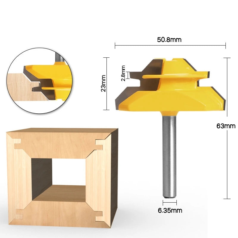 Carpentry tools paneling cutter, high-end 45-degree mortise and tenon milling cutter, profile cutter, right-angle cutter ...