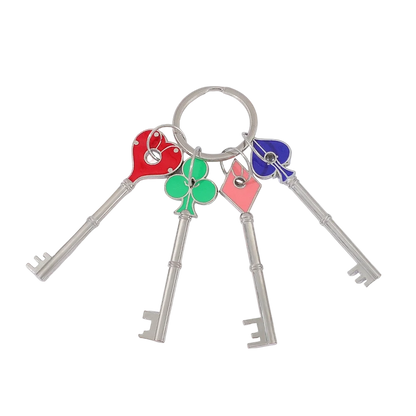 Resident Evil 2 Remake RPD Key Square Plum Heart Keychains Keyring for Men Key Holder Collectible Gift Fan Gear