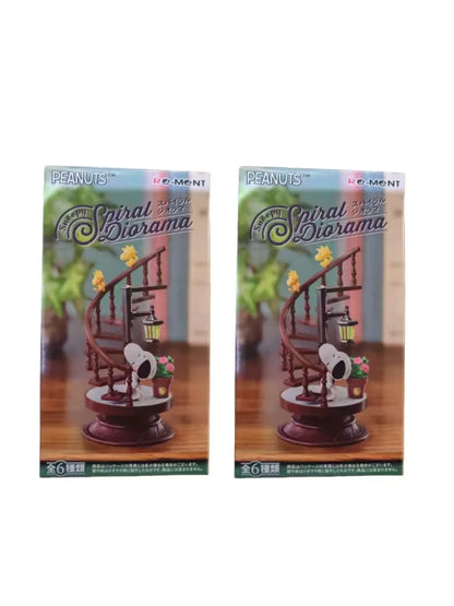 Re-Ment Snoopy Blind Box 3d Spiral Model Miniature Scene Collectible Figurine Shokugan Trading Figure Birthday Gift In Stock ﻿