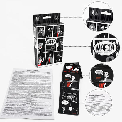 BestsellingKid-Approved MAFIA Card Game-Fun Role-Playing Interactive Game for Adults & Teens, Party Entertainment-RussianVersion