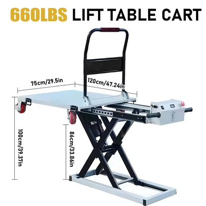 New 300KG Electric Hydraulic Lithium Battery Lifting Platform Cart Suitable for Small Truck Van Lifting Table Small Lifting Tabl