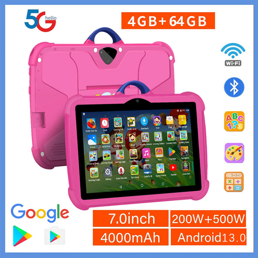 New 5G WiFi Kids Tablets 7 Inch Google Learning Education Quad Core 4GB RAM 64GB ROM Cheap Simple Children's Favorite Tablet Pc