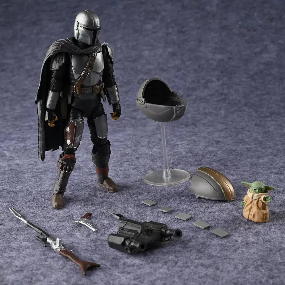 Star Wars The Black Series - Din Djarin The Mandalorian and The Child Baby Yoda Joints Moveable Action Figure Model Toys