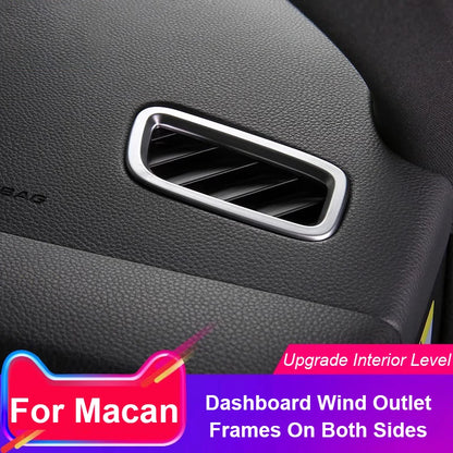 For Porsche Macan 2014-2024 Car Instrument Dashboard Side Outlet Air Vent Trim Decorative Frame Cover Interior Modification