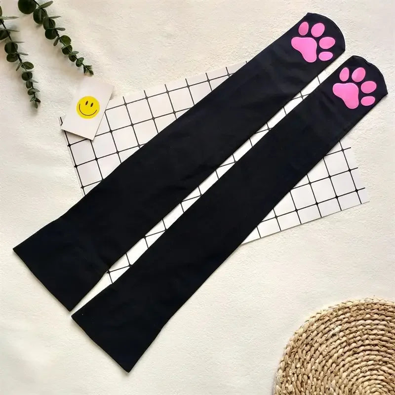 Womens Over Above Knee Socks Thigh High Stockings Kitten Claw Cat Paw Pad Ladies pink 3D Long Sock Cosplay Harajuku Y2k female