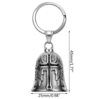 Guardian Bell Motorcycle Bells, Stainless Steel Motorcycle Bell Lucky Charm, Motorcycle Bell Hanger, Chrome for Motorc