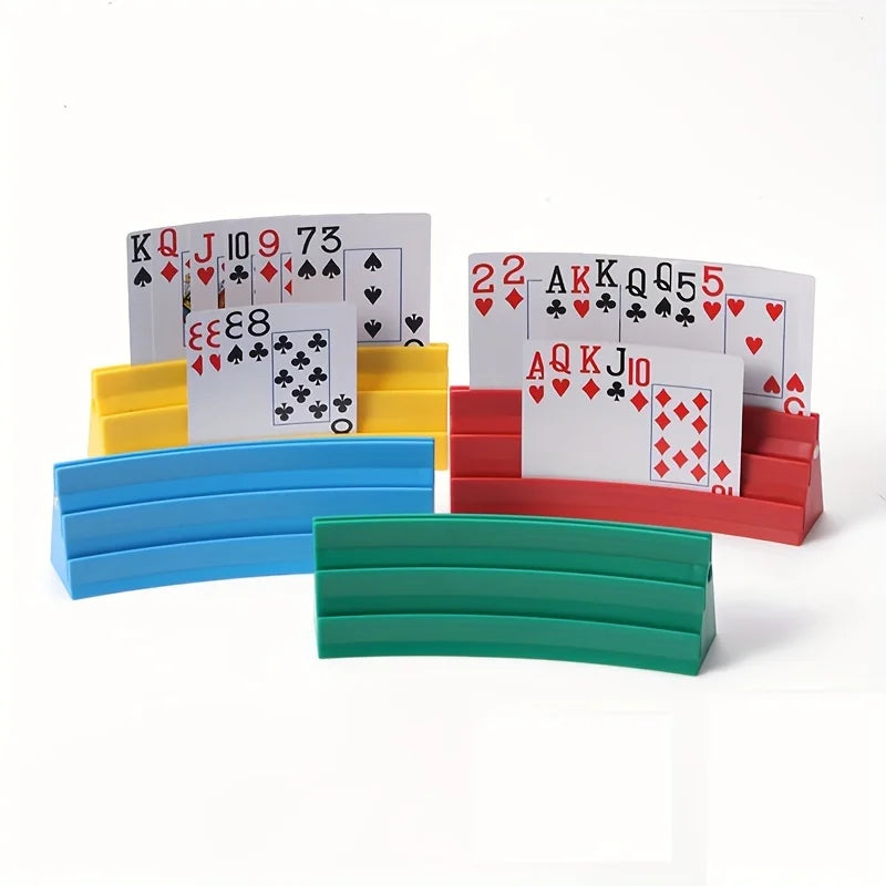 Magnetic Playing Card Holder 3 Slots Card Stand Free Standing Card Organizer for Poker & Card Games