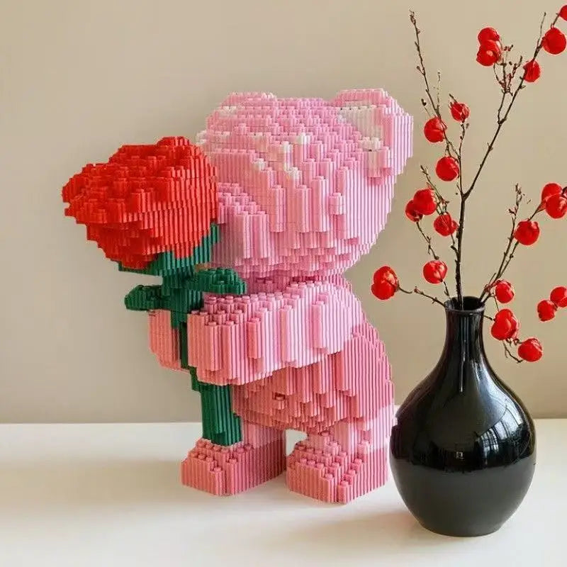 1,236 pieces of Love Bear Building Blocks, handcrafted DIY 3D puzzle assembly kit, perfect for decorating bedrooms/living rooms.