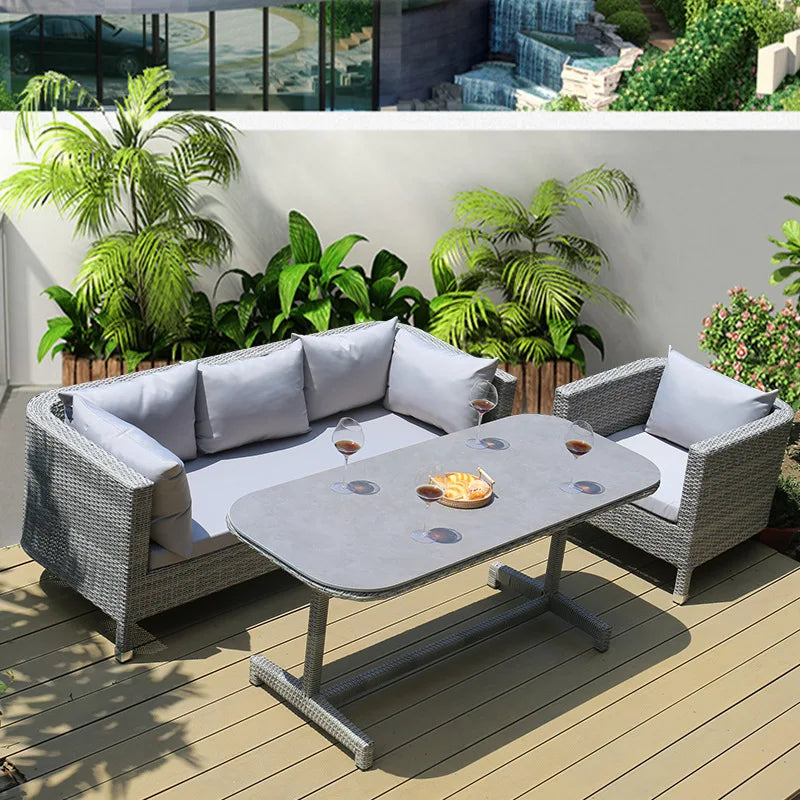 Outdoor Sofa Leisure Set, Garden Terrace Chair, Courtyard Balcony Double , -Woven Outdoor Imitation Rattan Sofa