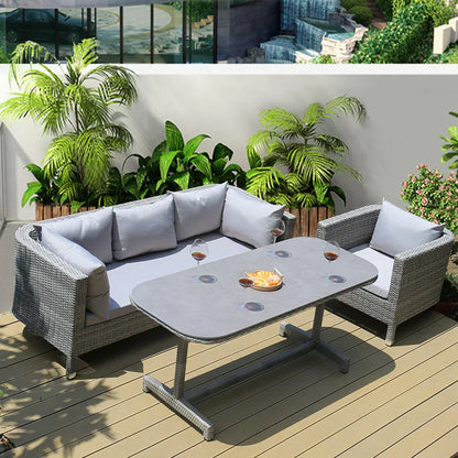 Outdoor Sofa Leisure Set, Garden Terrace Chair, Courtyard Balcony Double , -Woven Outdoor Imitation Rattan Sofa