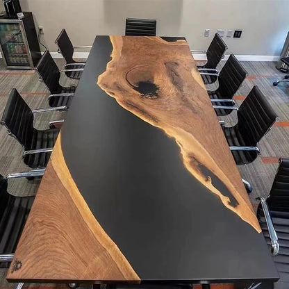 Waterfall epoxy resin wooden coffee table rosewood coffee table live edge epoxy resin coffee table