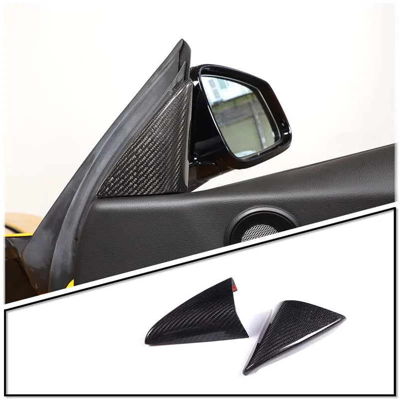 Real Carbon Fiber For Toyota GR Supra A90 2019-2025 Car Interior Door A Pillar Triangle Speaker Cover Decorative Trim Accessorie