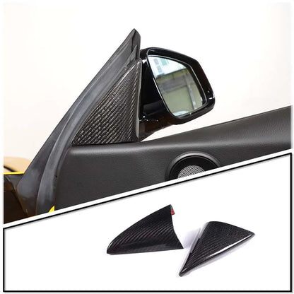 Real Carbon Fiber For Toyota GR Supra A90 2019-2025 Car Interior Door A Pillar Triangle Speaker Cover Decorative Trim Accessorie