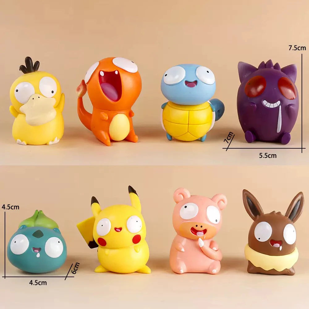 Poke Cartoon wacky Pikachu Snorlax Psyduck Gengar Anime Figure Blind Box Toys