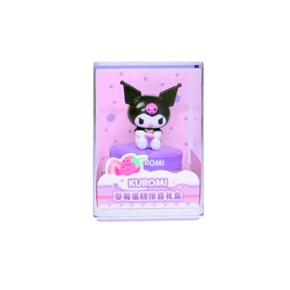 Sanrio Strawberry Cake Surprise Gift Box Series Hello Kitty Kuromi Dolls Figures Desktop Model Ornament Toy Gift