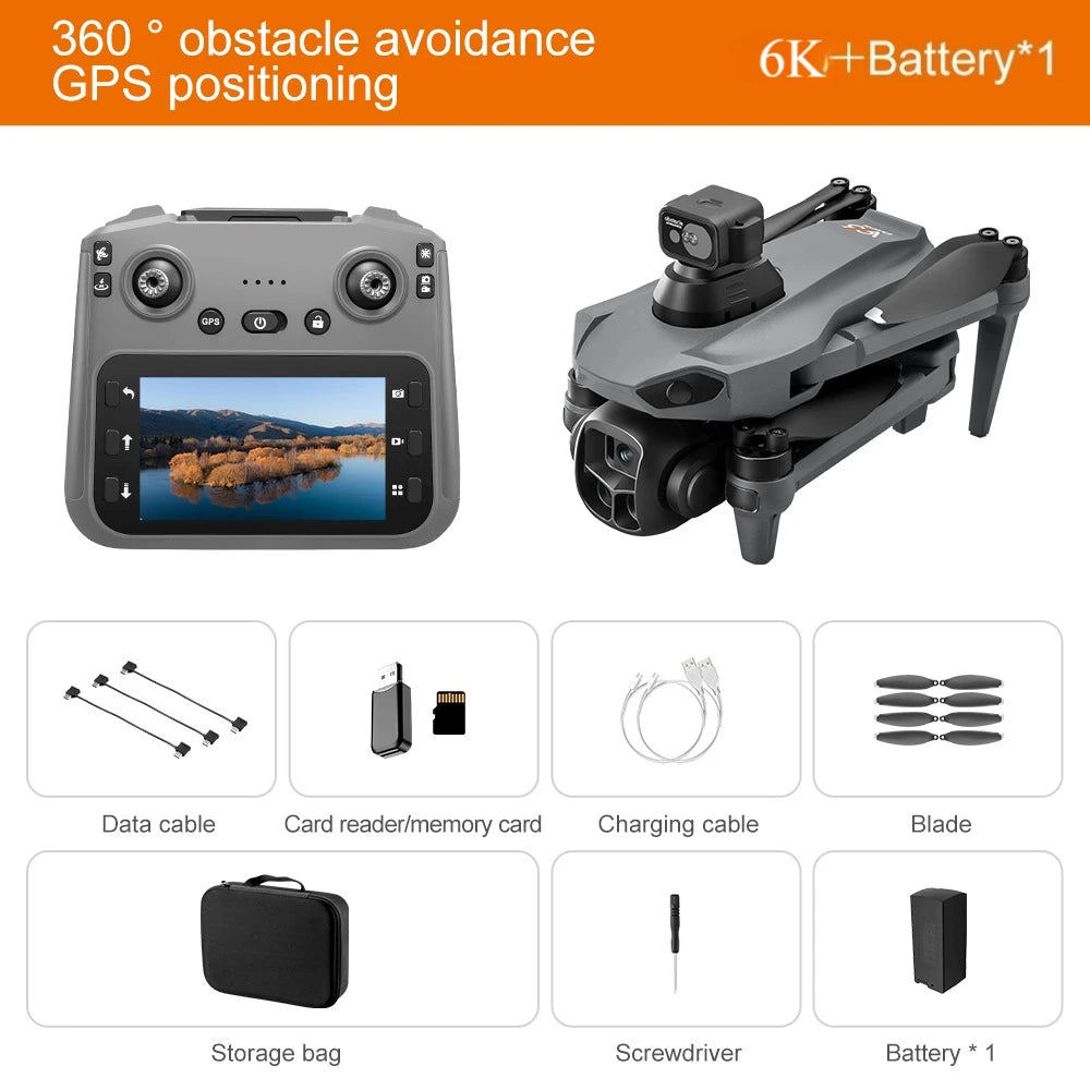 Lenovo V916MAX Professional 8K Drone HD Dual Camera Remote control with large screen, 5G WIFI FPV Foldable Quadcopter RC Dron