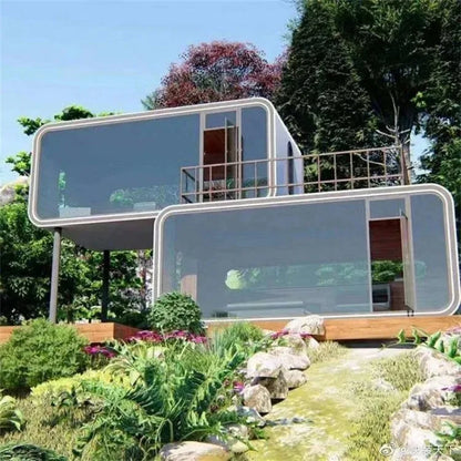 Custom Mobile Working House Space Capsule Home Office Pod Two Floor Apple Cabin House 2 Storey