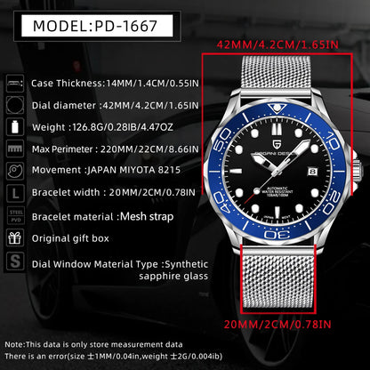 PAGANI DESIGN Navy Blue Ceramic Bezel Men's Watches Automatic Watch For Men Luminous Diving Mechanical Wrist Watch Men 2026 New