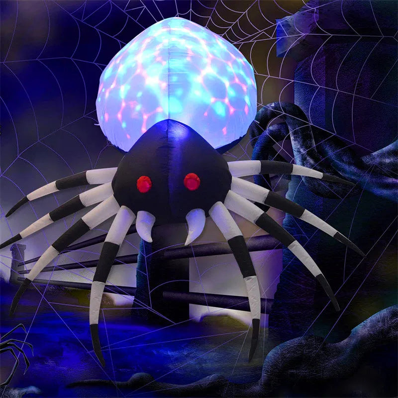 Giant Spider Halloween Inflatable Decoration Toy LED Lights Thriller 6FT Halloween Festival Decoration Outdoor Garden Props