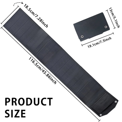 LEAORLD 80W Solar Panel Charger, 8-Foldable Solar Panel Fast Charging, Dual USB Solar Phone Charger, Monocrystalline High Effici