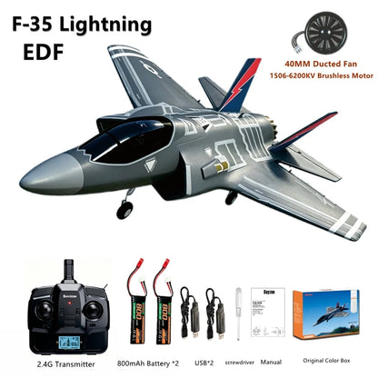 F‑35 Lightning RC Aircraft Model 40MM Ducted Fan EPP Structure 6‑Axis Gyro 2.4G 4CH One‑Key Aerobatic Performance RTF Airplane
