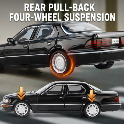 1/24 Lexus LS400 Classical Toy Car Model Diecast Alloy Metal Miniature Vehicle Model Sound & Light Collection Gift For Boyfriend