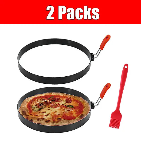 2/4 Packs 8 Inch Omelette Rings for Griddle Large Stainless Steel Nonstick Pancake Molds With Oil Brush Omelet Egg Ring Maker