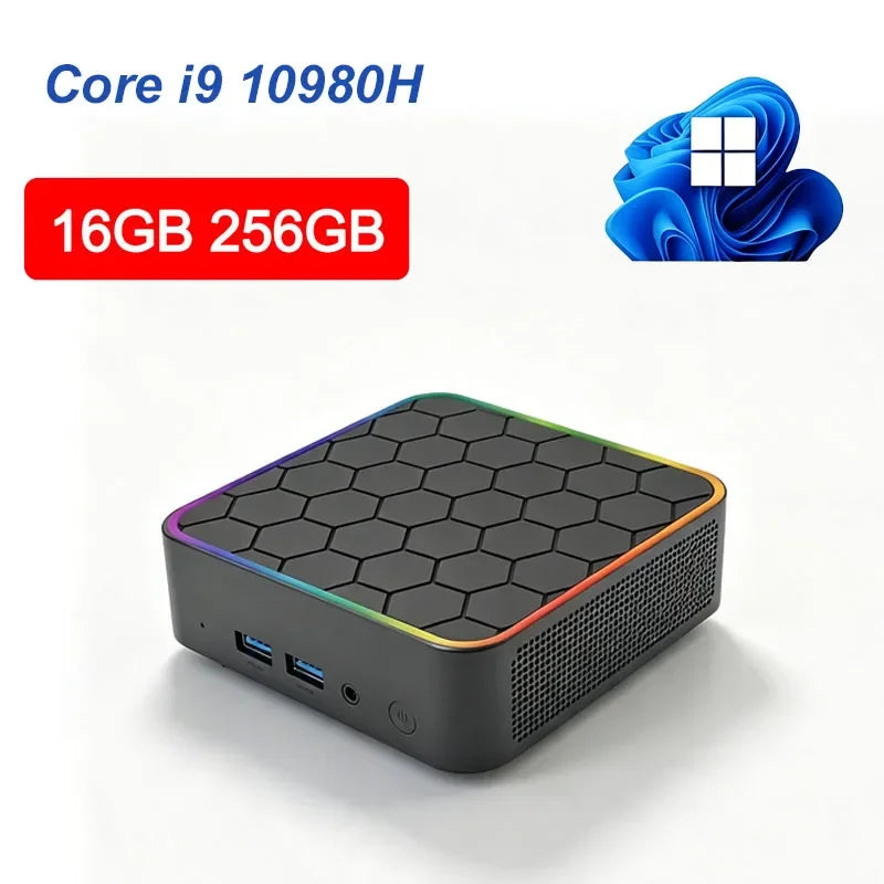 Intel Core I9 10980HK Windows 11 Pro Portable Pc Computer 32GB RAM 1/2TB SSD WIFI 6 BT5.2 4K 60Hz HD Mini Gaming Office Study Pc