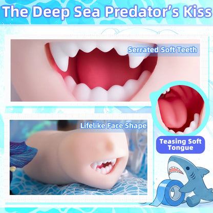 YUU Mouth Male Masturbator Real Mouth Deep Throat Pocket Pussy Blowjob with Fangs Tongue Sea Predator Masturbation Toys Oral Sex