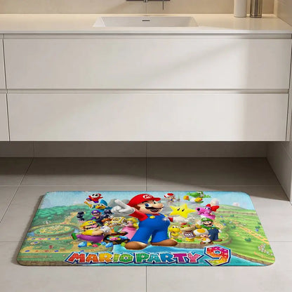 Game M-marioes Cartoon Bathroom Mat Anti-slip Absorb Water Long Strip Cushion Bedroon Mat Welcome Doormat
