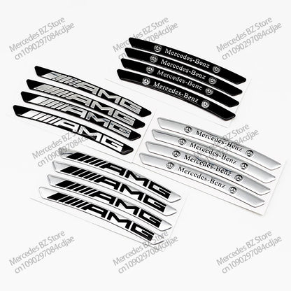 4Pcs Wheel Hub Stickers Wheel Rims Aluminium Decoration Strips For Mercedes Benz AMG GLC GLA GLB GLE GLS CLA W204 W205 W169 W176