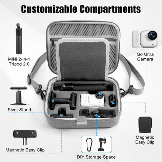 Storage Bag For Insta360 GO Ultra Carrying Case Portable Shoulder Bag Camera Kit Box For Insta360 GO Ultra Camera Accessories