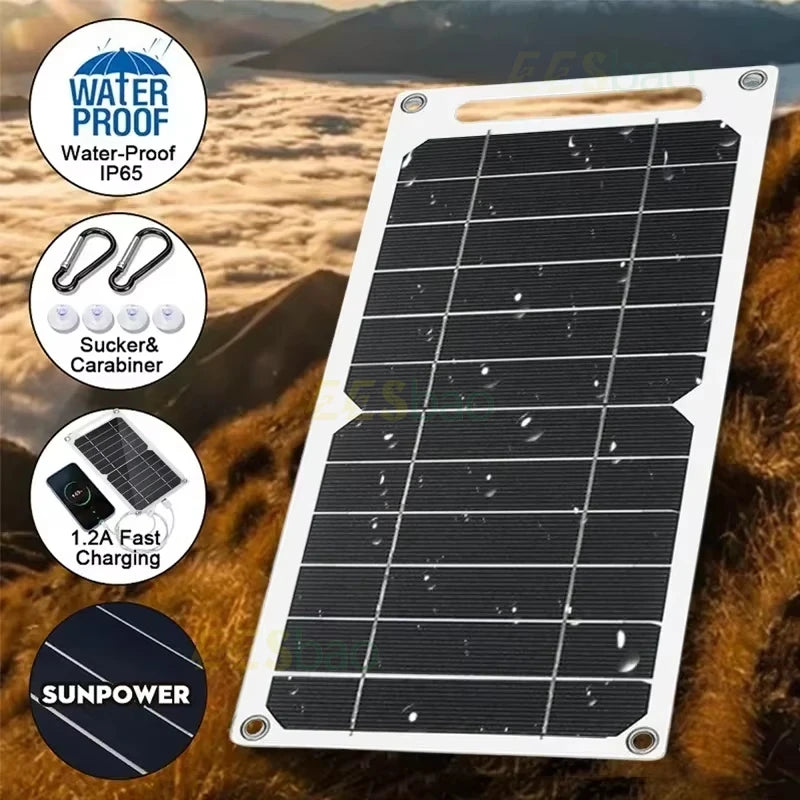 35W 5V USB Sunpower Portable Solar Panel Solar Plate Safe Stabilize Charger ForPower Bank Phone Outdoor Camping Home RV Gift