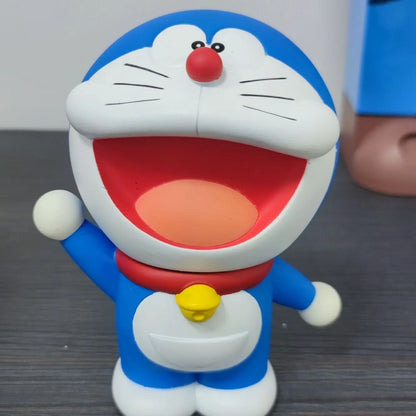 22cm Doraemon Creative Fat Tiger Head Car Rearview Automobile Trunk Decor Toy Figure Collectible Item For Vehicle Accessories