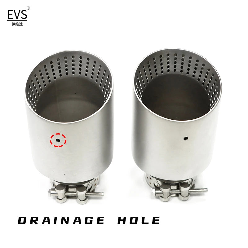1 Pcs Matte Stainless Steel Car Muffler Tip Exhaust Tip System Pipe 57mm 60mm Inlet Nozzle Universal For GTI Golf 7 MK7